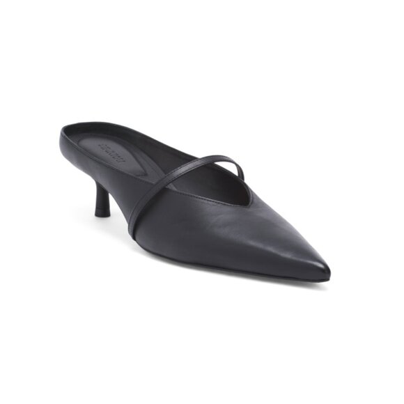 SIMKHAI Black Made In Brazil Leather Sylvie Mary Janes With Kitten Heels